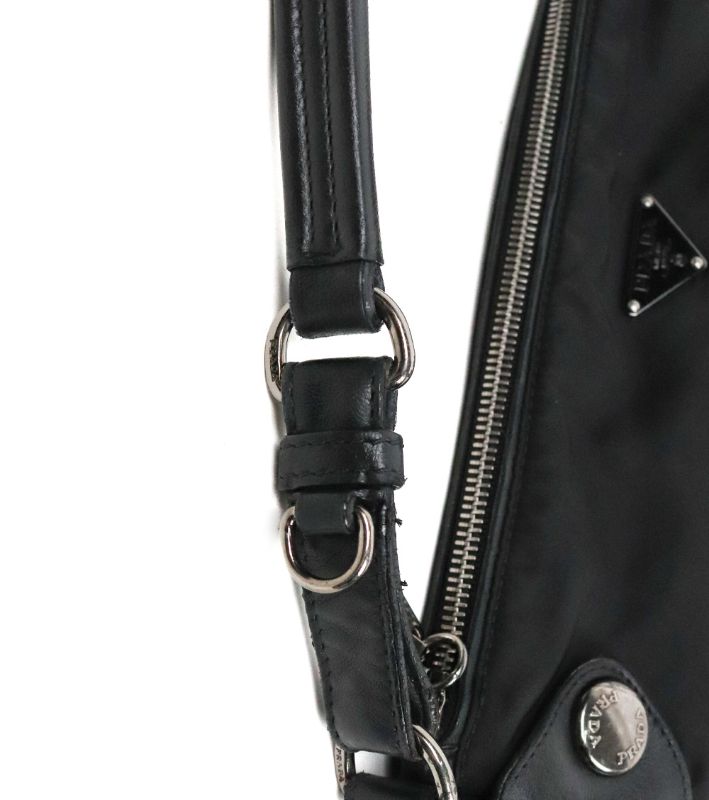 Prada Black Nylon Hobo Shoulder Bag