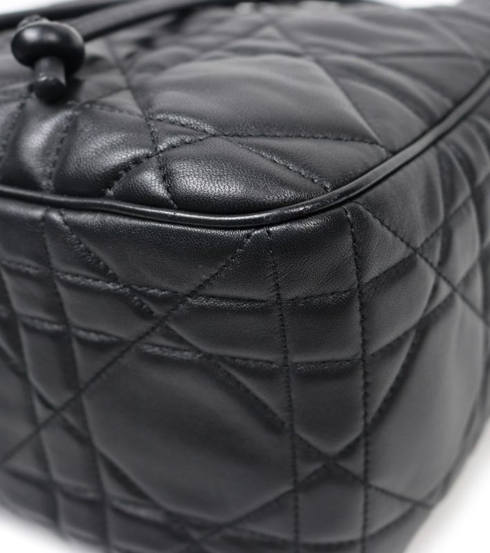 Dior Medium Black Leather De Motion Bucket Bag