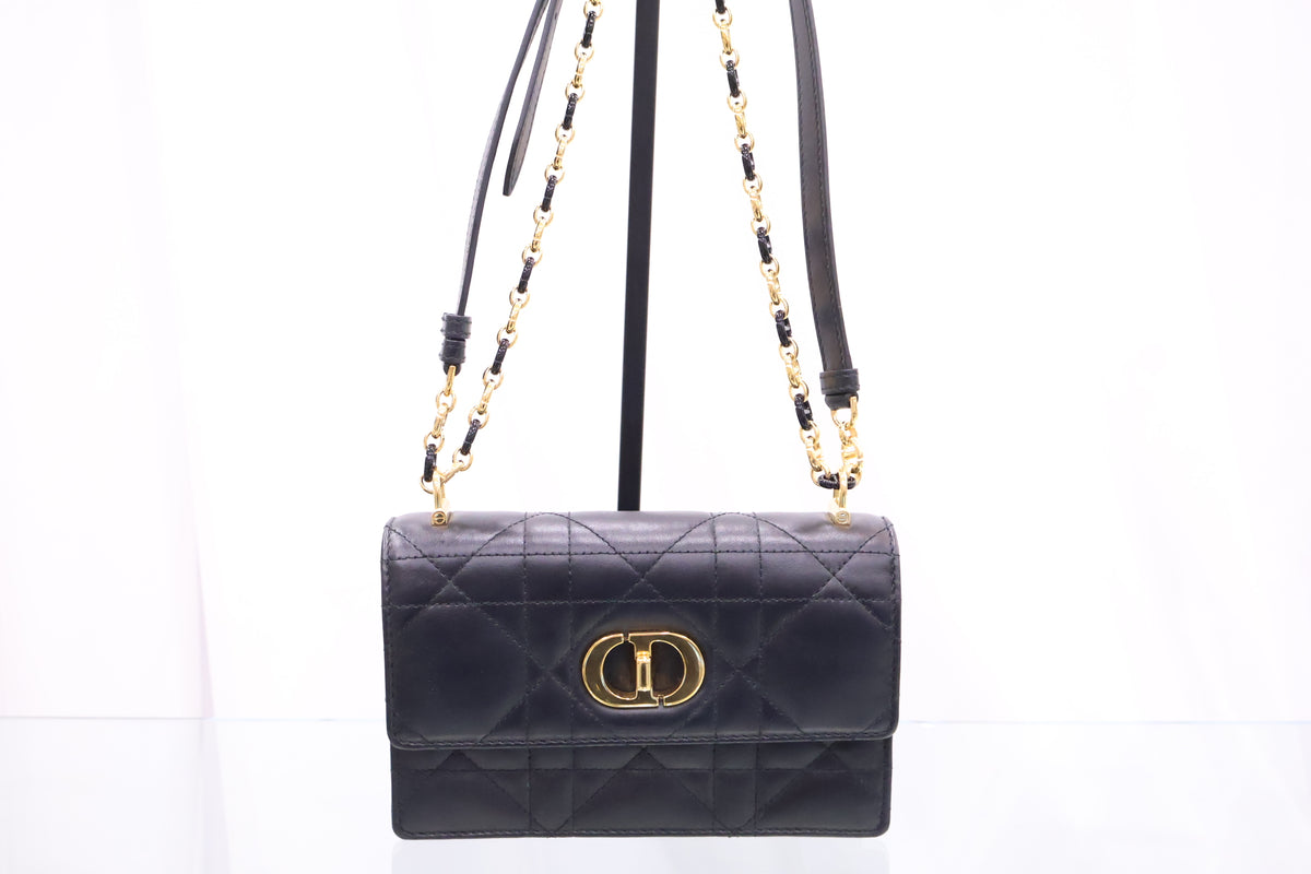 Miss Caro Mini Black Macro Cannage Lambskin Shoulder Crossbody Bag S5169UDAX_M900
