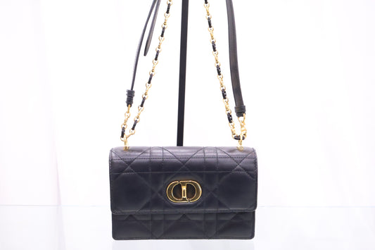 Miss Caro Mini Black Macro Cannage Lambskin Shoulder Crossbody Bag S5169UDAX_M900