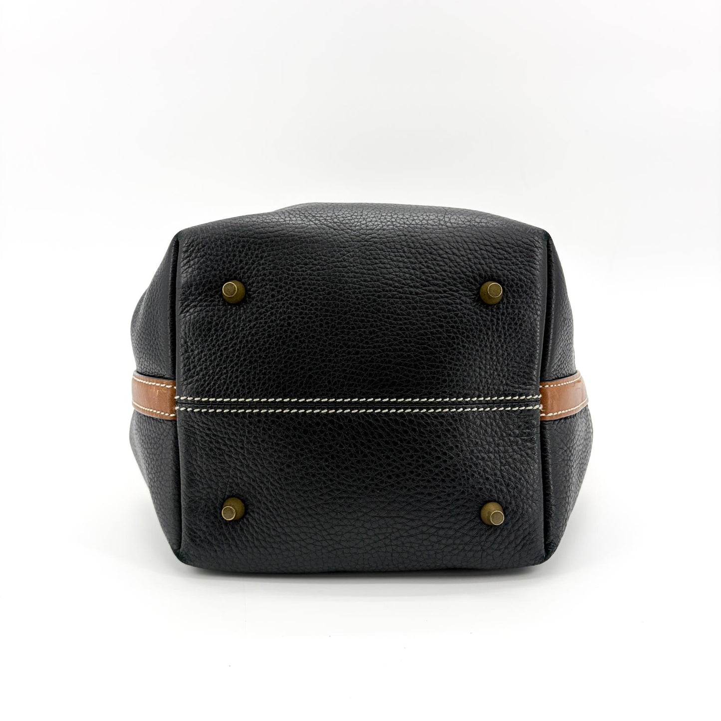 Burberry Medium Ashby Canvas Check Bucket Bag Black Brown