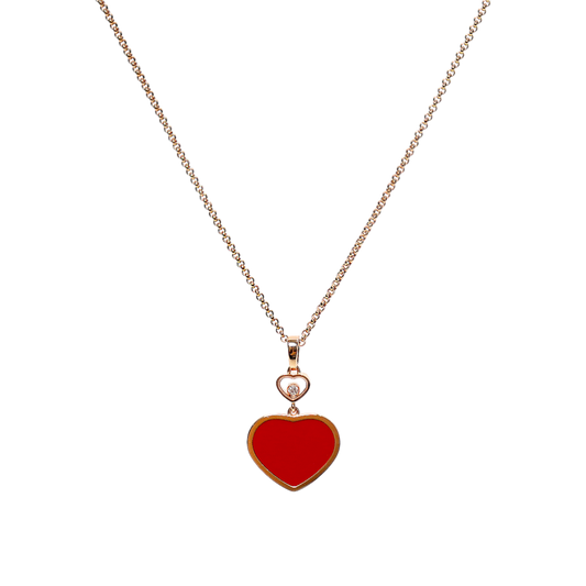 Chopard 750 Rose Gold Happy Pendant Necklace