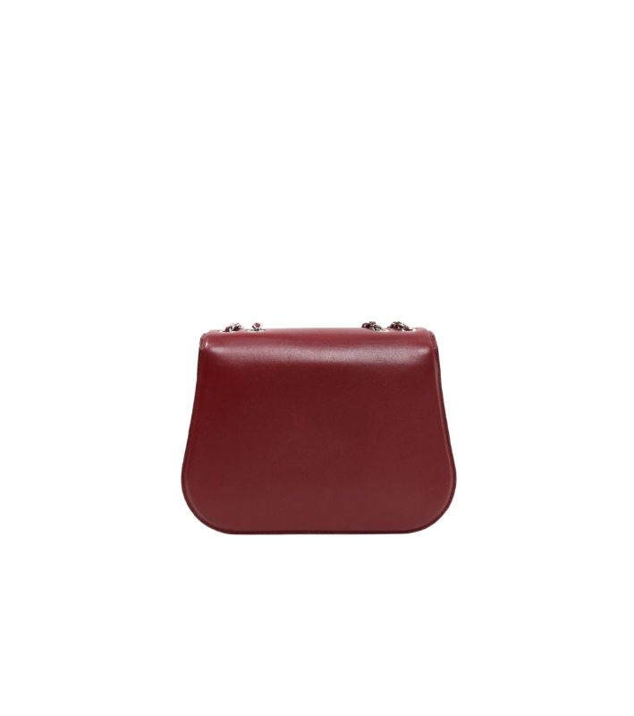 Chanel Burgundy Leather Chain Flap Shoulder Bag