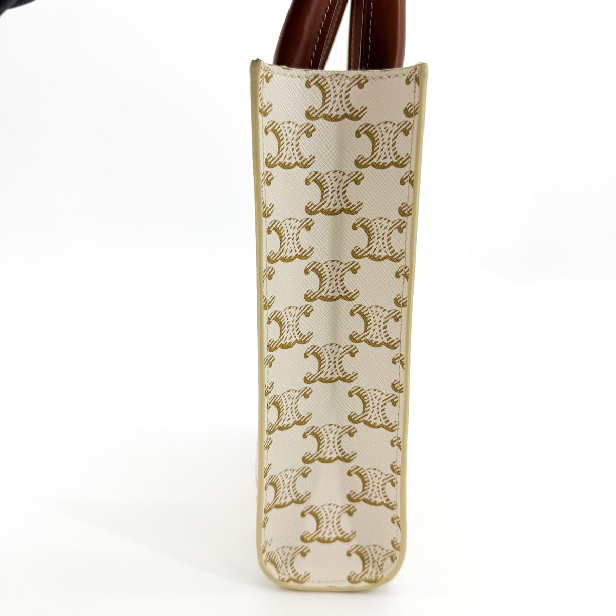 Celine Mini Vertical Cabas Triomphe Canvas White