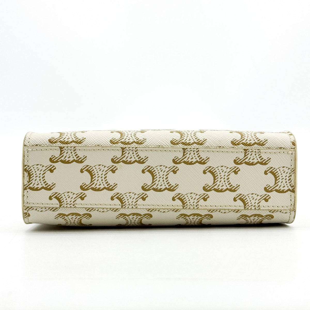 Celine Mini Vertical Cabas Triomphe Canvas White