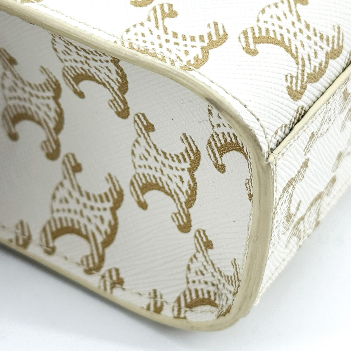 Celine Mini Vertical Cabas Triomphe Canvas White