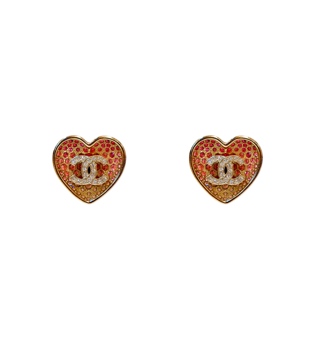 Chanel Gradient Heart Earrings