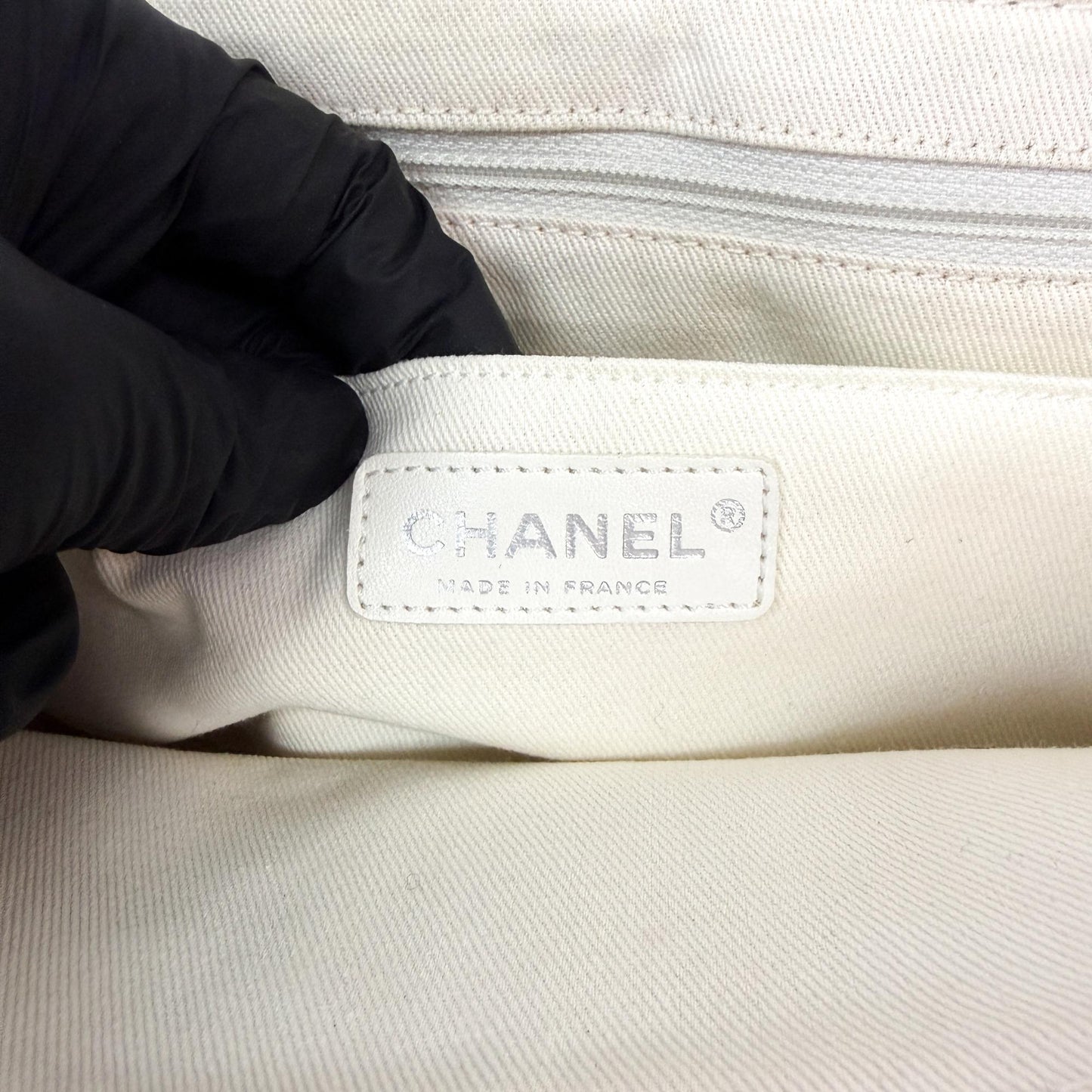 Chanel Cream Quilted Lambskin Silver Hardware Flap Bag 11 Series