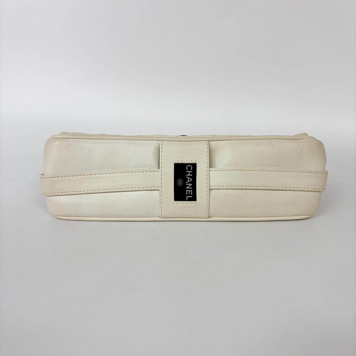 Chanel Cream Quilted Lambskin Silver Hardware Flap Bag 11 Series