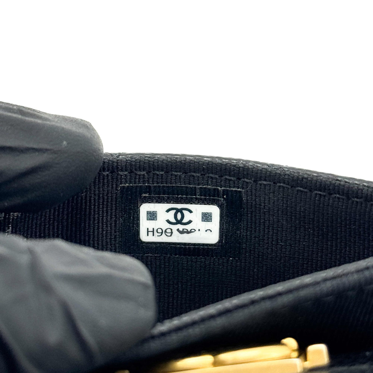 Chanel Boy Chanel Flap Card Wallet Caviar Gold Hardware Black