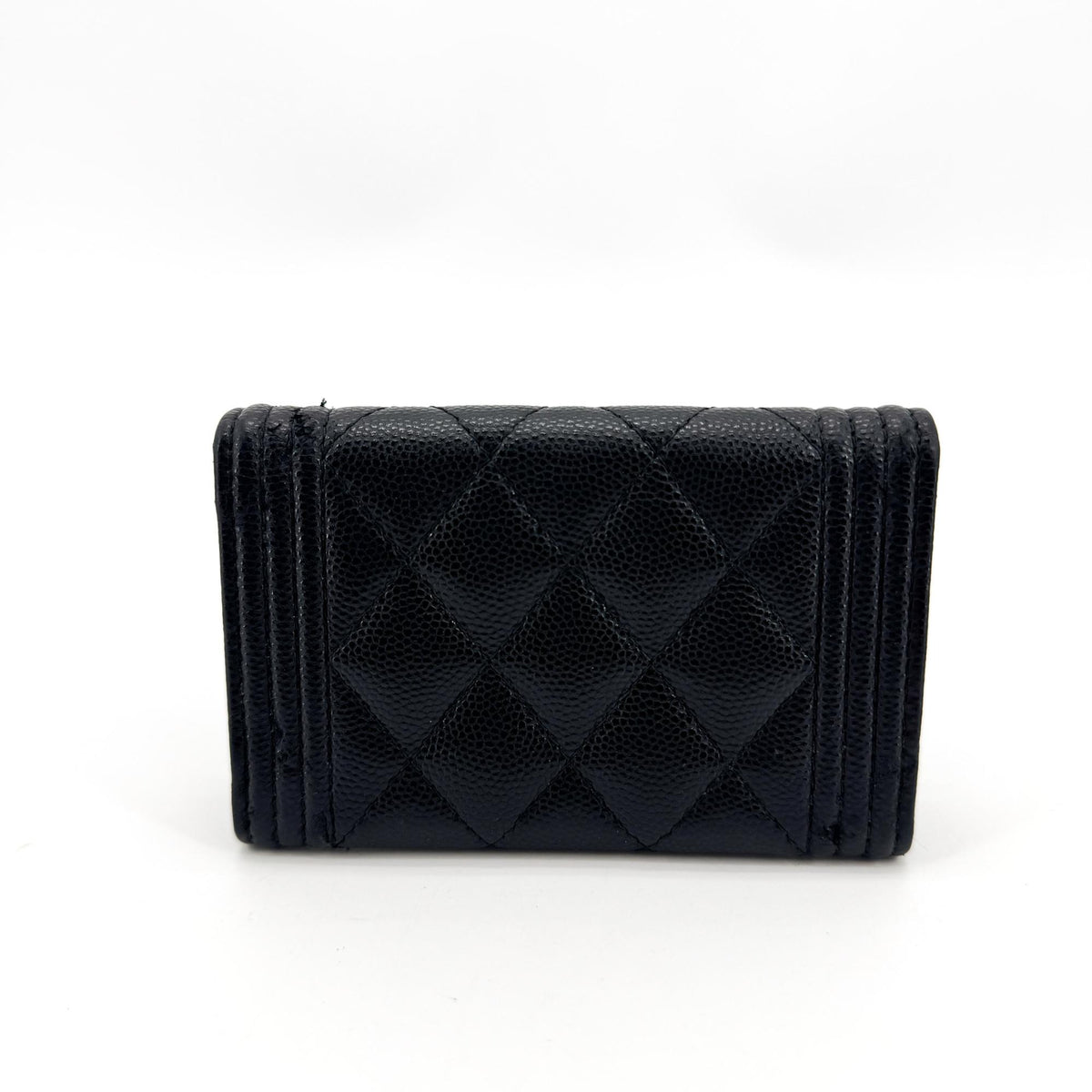 Chanel Boy Chanel Flap Card Wallet Caviar Gold Hardware Black