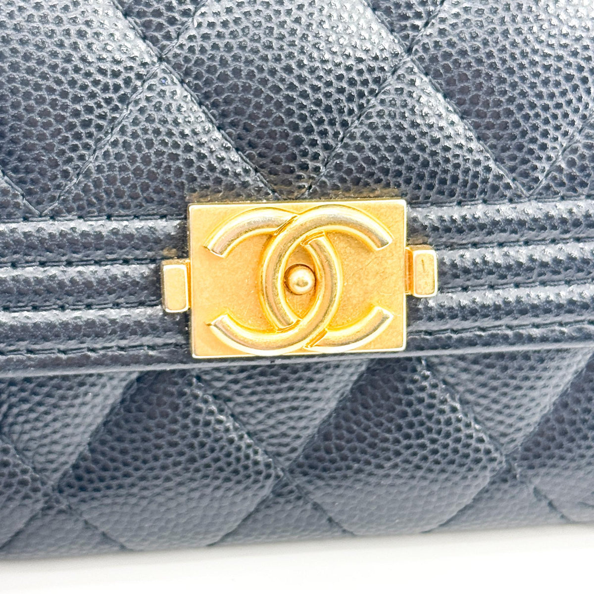 Chanel Boy Chanel Flap Card Wallet Caviar Gold Hardware Black