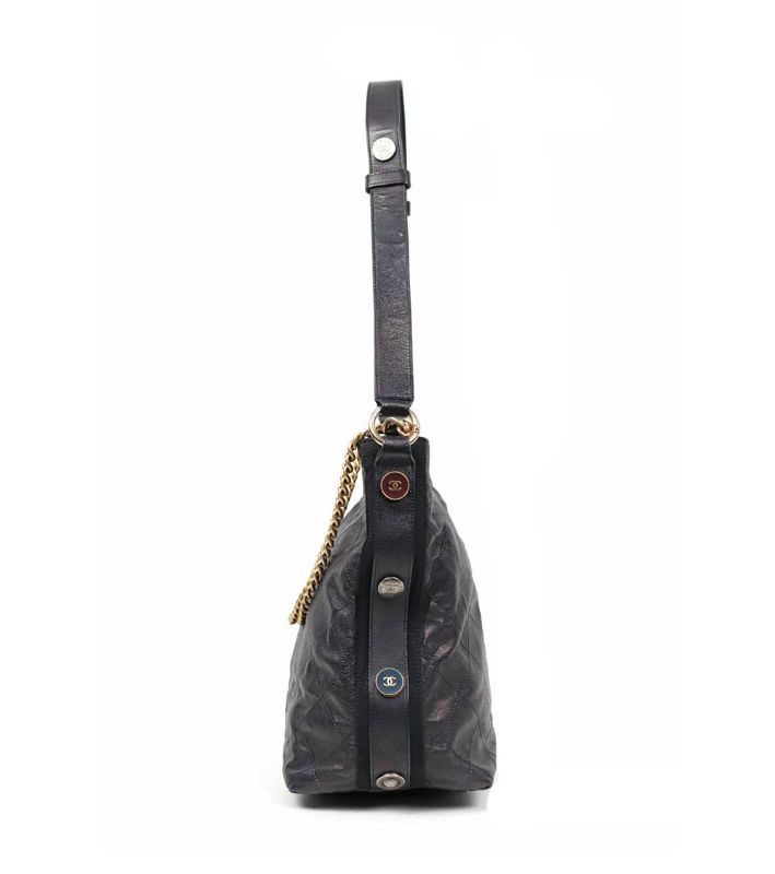 Chanel Black Quilted CC Bucket Bag