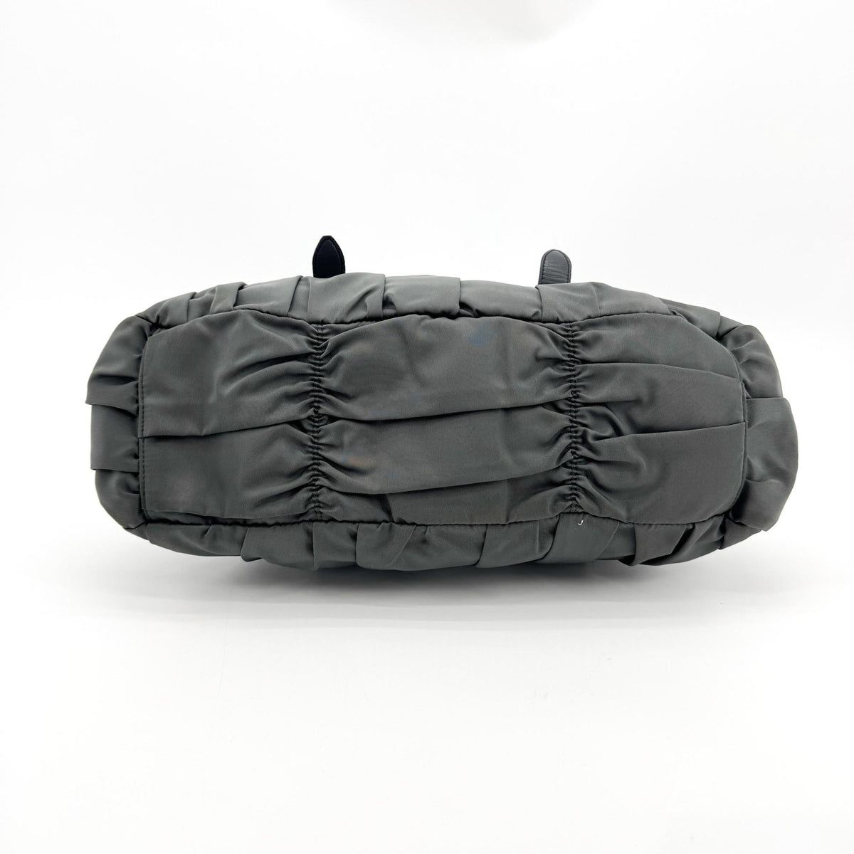 Prada Tessuto Gaufre Sherring Tote Bag Dark Gray