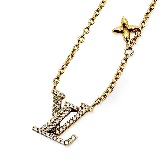 Louis Vuitton Idylle Blossom LV Pendant Yellow Gold Diamond Necklace