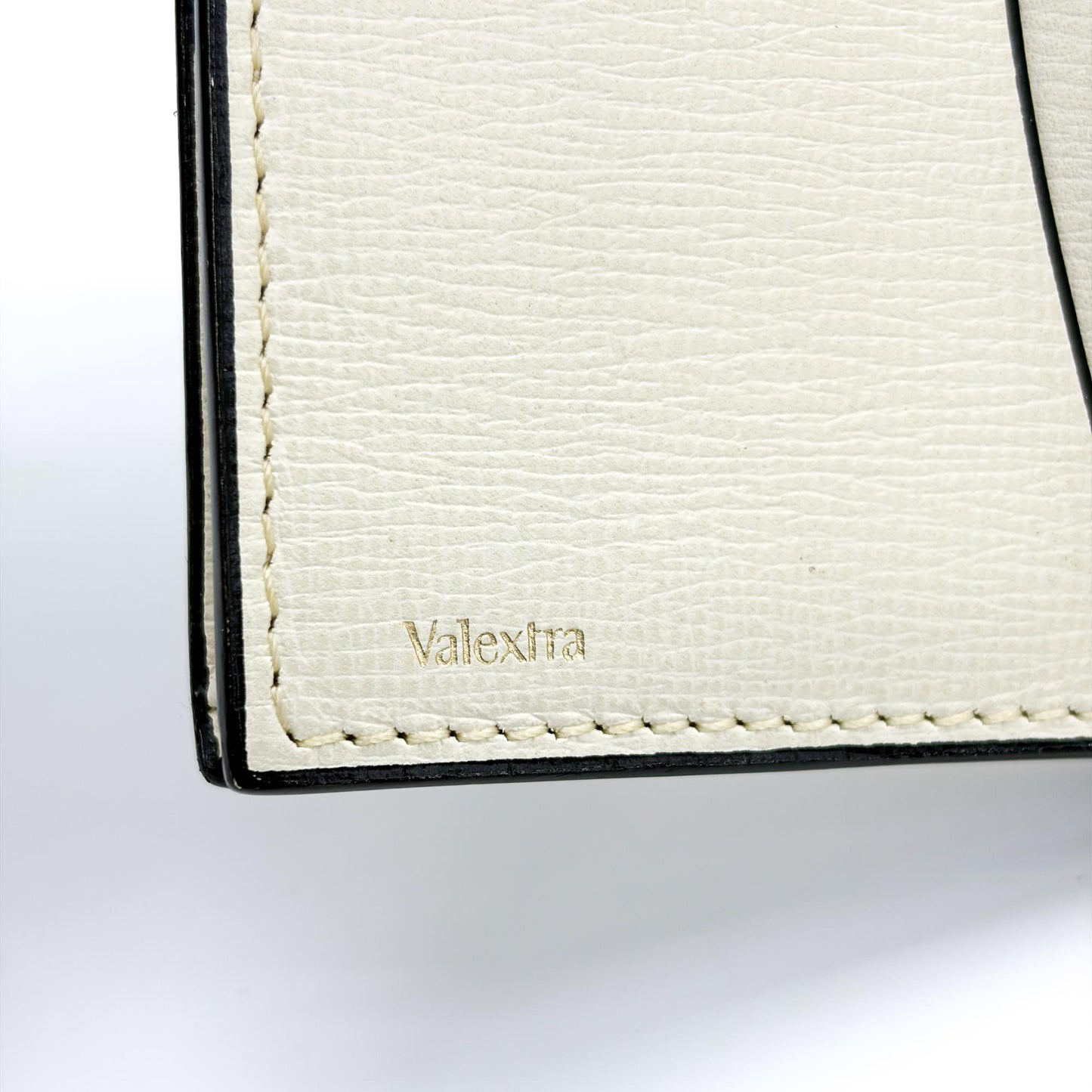 Valextra Vertical Card Holder Pergamena Ivory