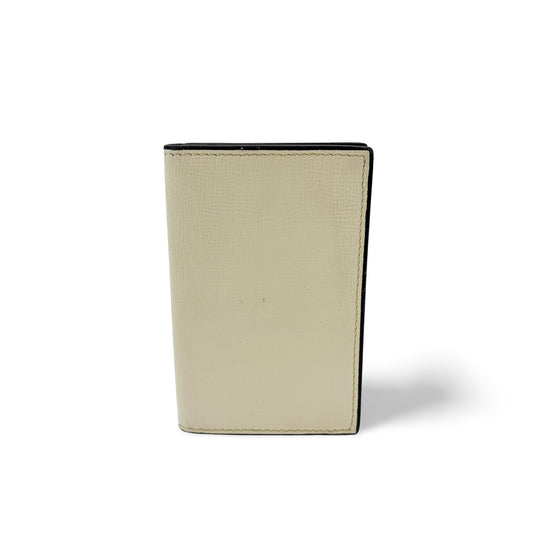Valextra Vertical Card Holder Pergamena Ivory