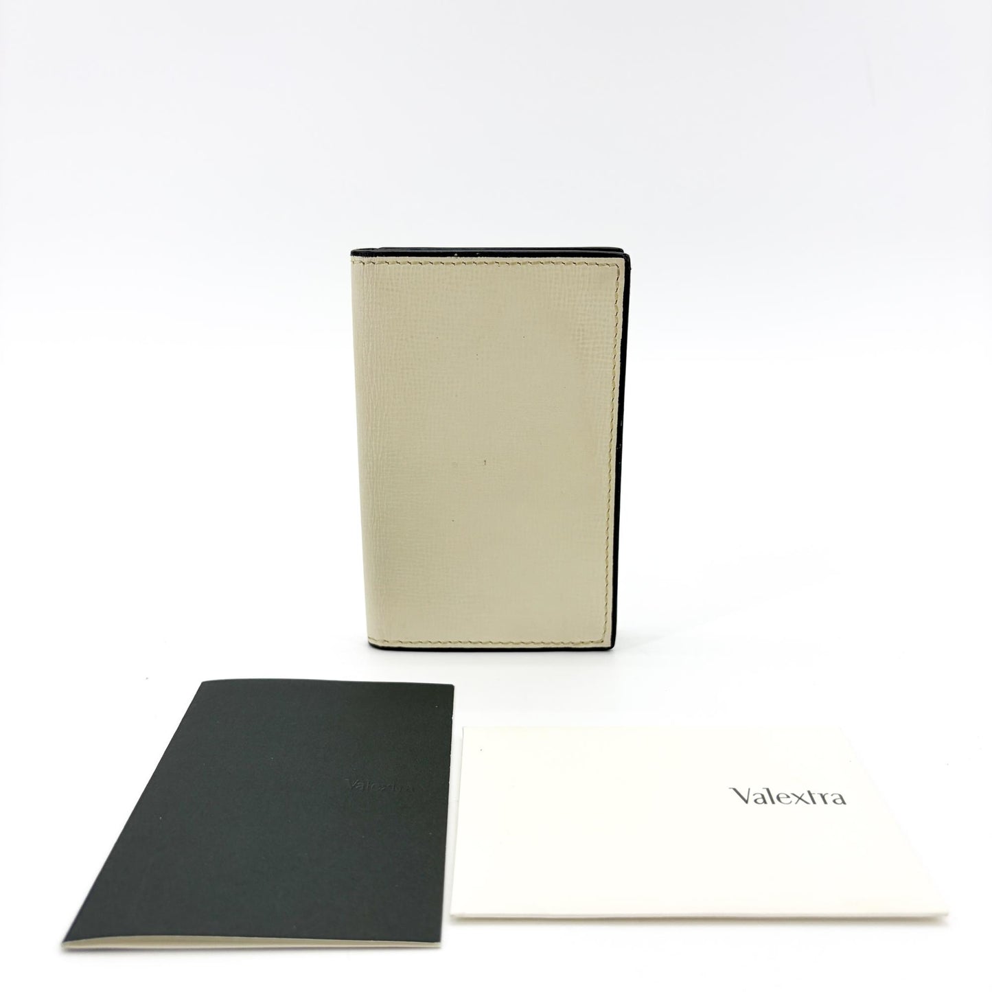 Valextra Vertical Card Holder Pergamena Ivory