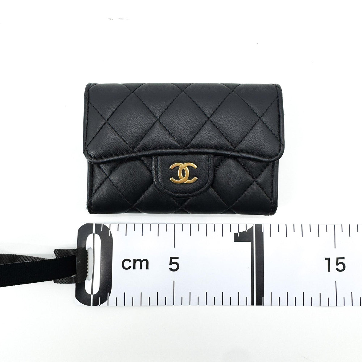 Chanel Classic Flap Card Holder Lambskin Gold Hardware Black