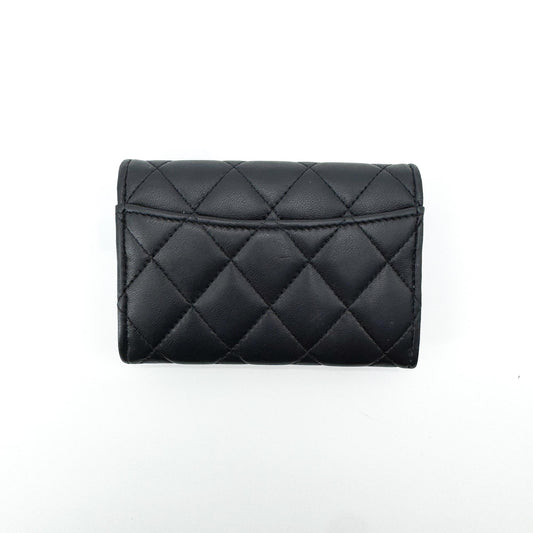 Chanel Classic Flap Card Holder Lambskin Gold Hardware Black