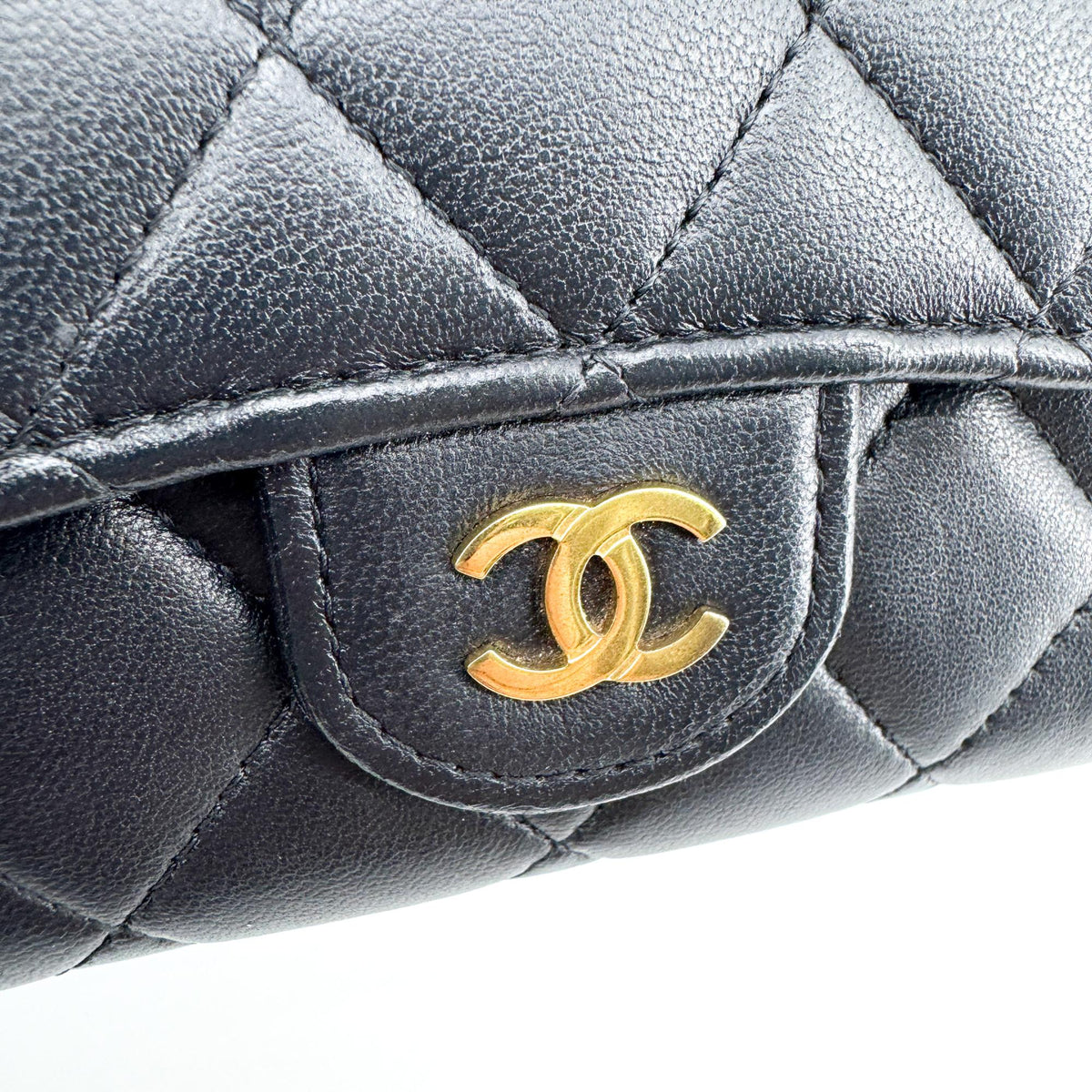 Chanel Classic Flap Card Holder Lambskin Gold Hardware Black