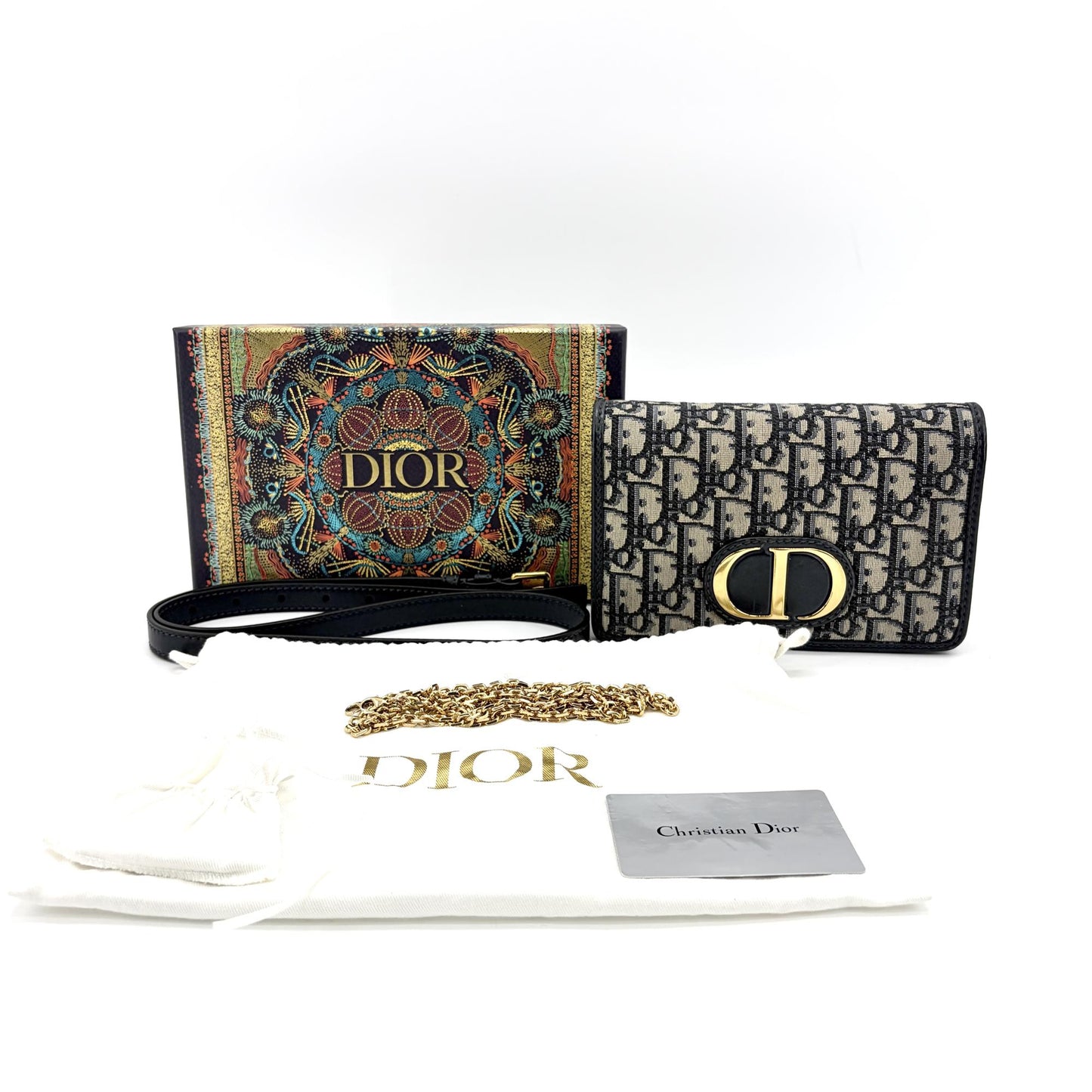 Dior 30 Montaigne Two-in-One Pouch Blue Dior Oblique Jacquard