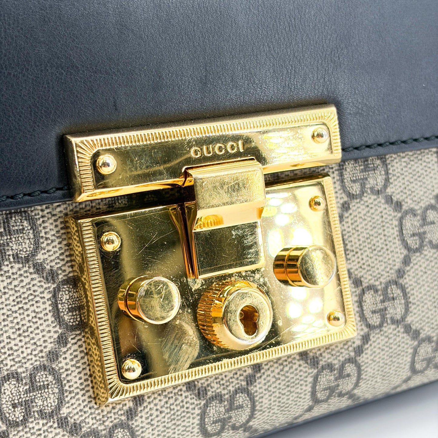 Gucci Padlock Small GG Supreme Shoulder Bag Black