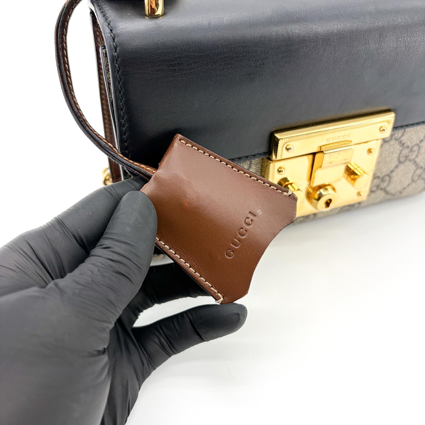 Gucci Padlock Small GG Supreme Shoulder Bag Black
