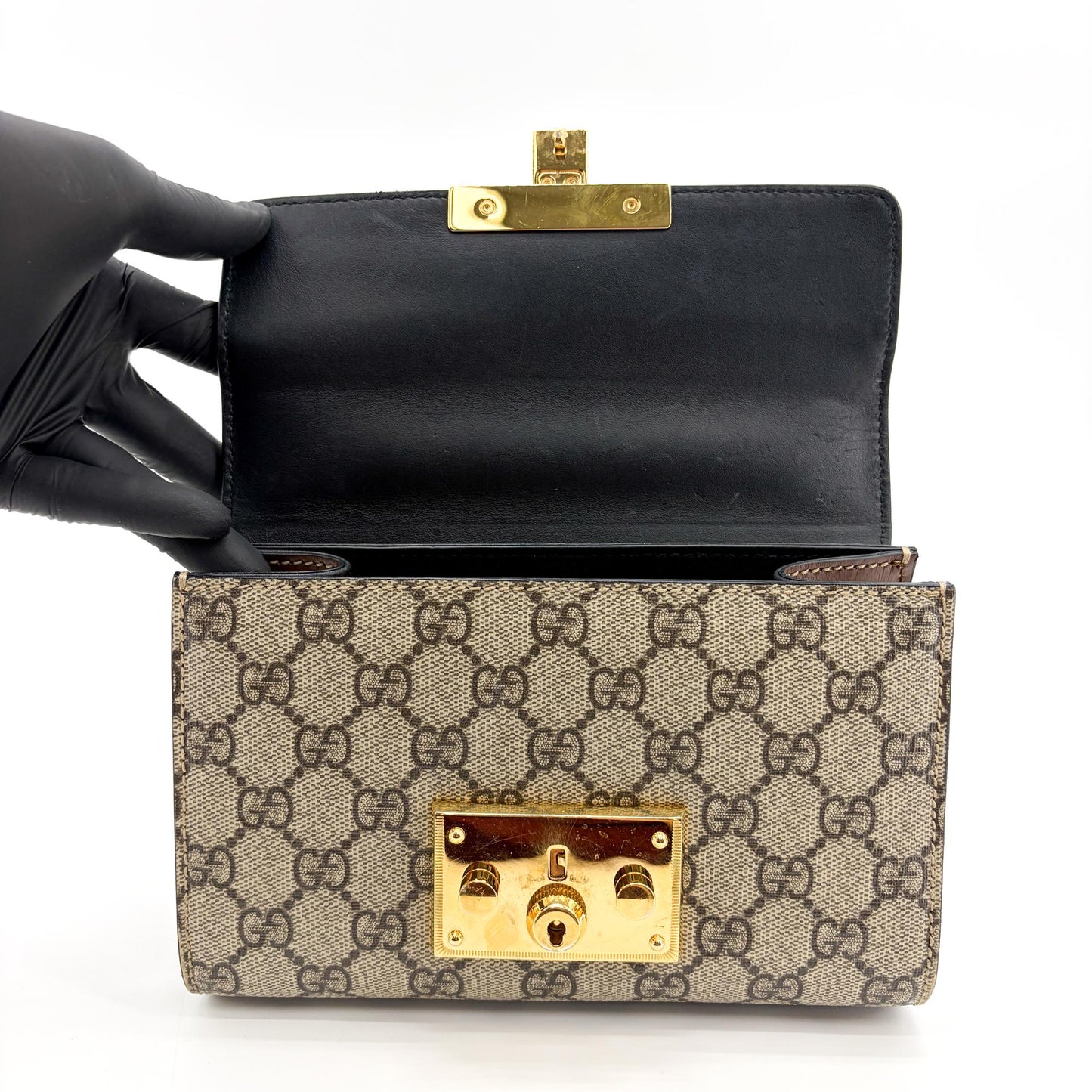Gucci Padlock Small GG Supreme Shoulder Bag Black