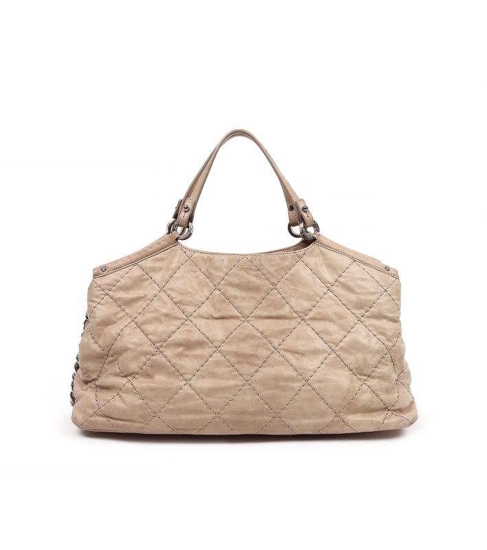 Chanel Beige Quilted Big CC 2WAY Bag