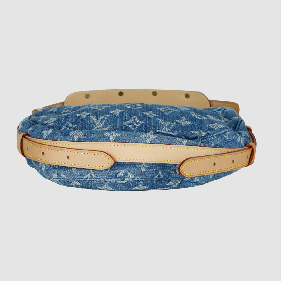 MM Denim Monogram Croissant Shoulder Bag M46856
