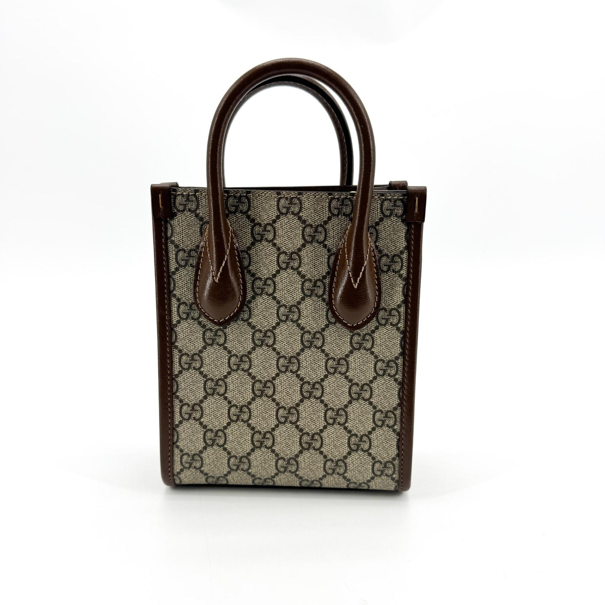 Gucci Interlocking G Mini Tote Bag Brown GG Supreme