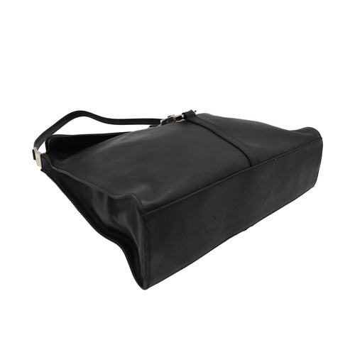 Black leather shoulder bag
