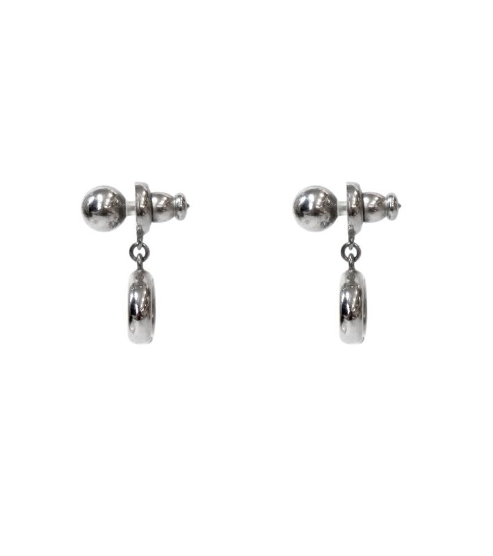 Dior Navy CD Silver Earrings
