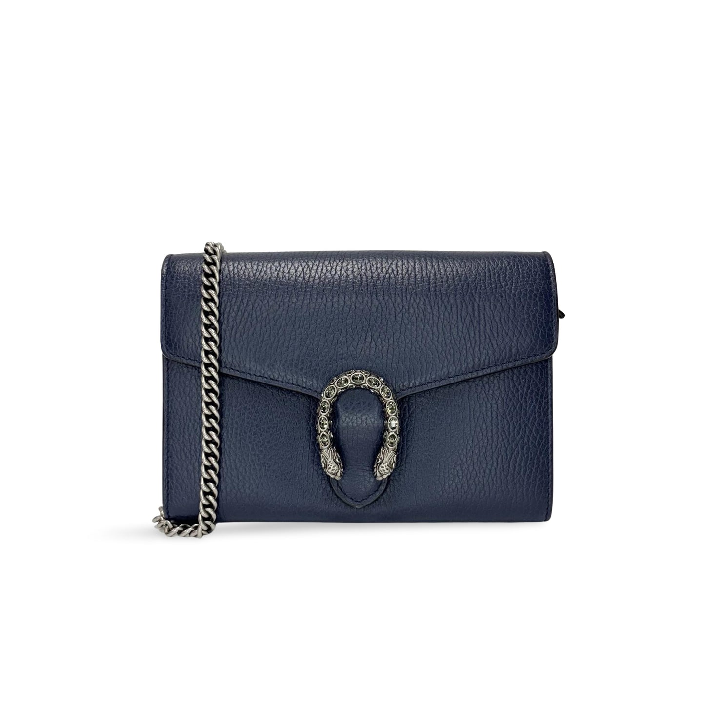 Gucci Dionysus Mini Leather Chain Bag Navy