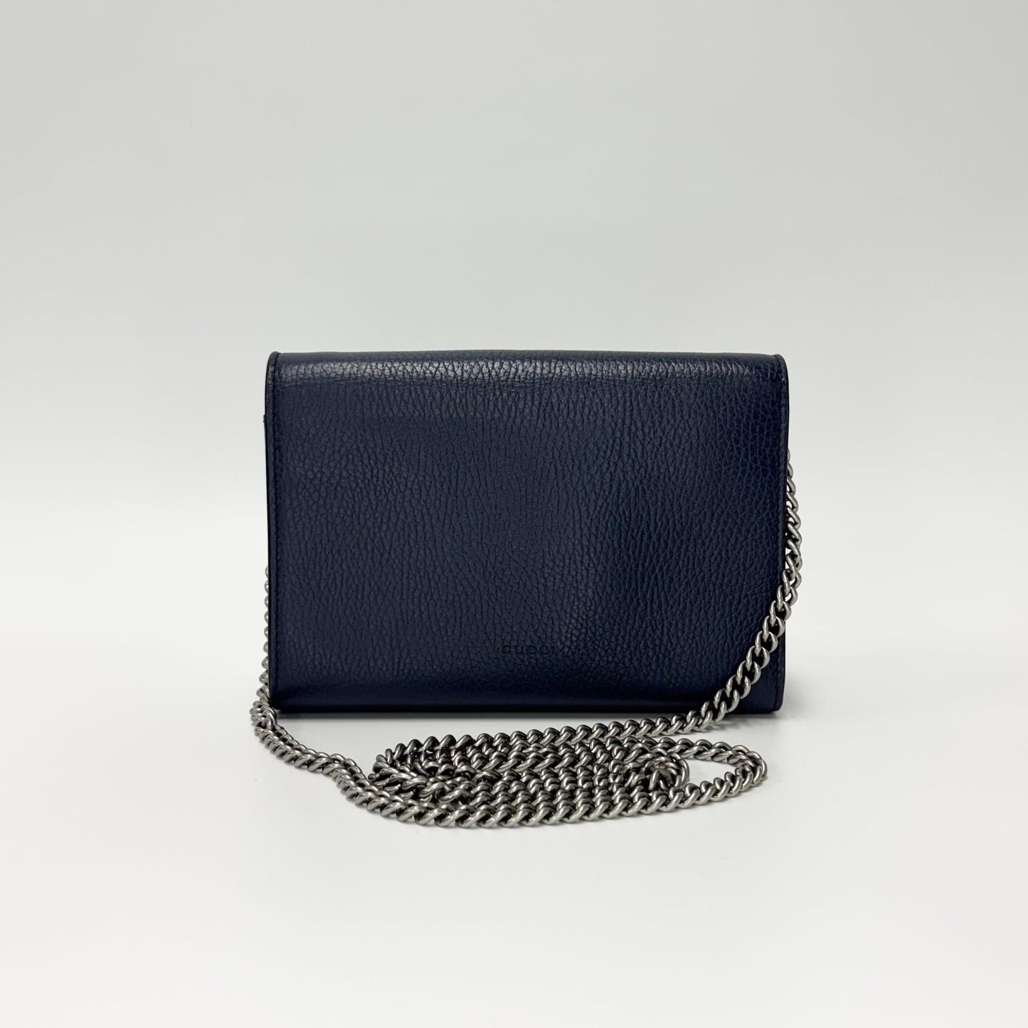 Gucci Dionysus Mini Leather Chain Bag Navy