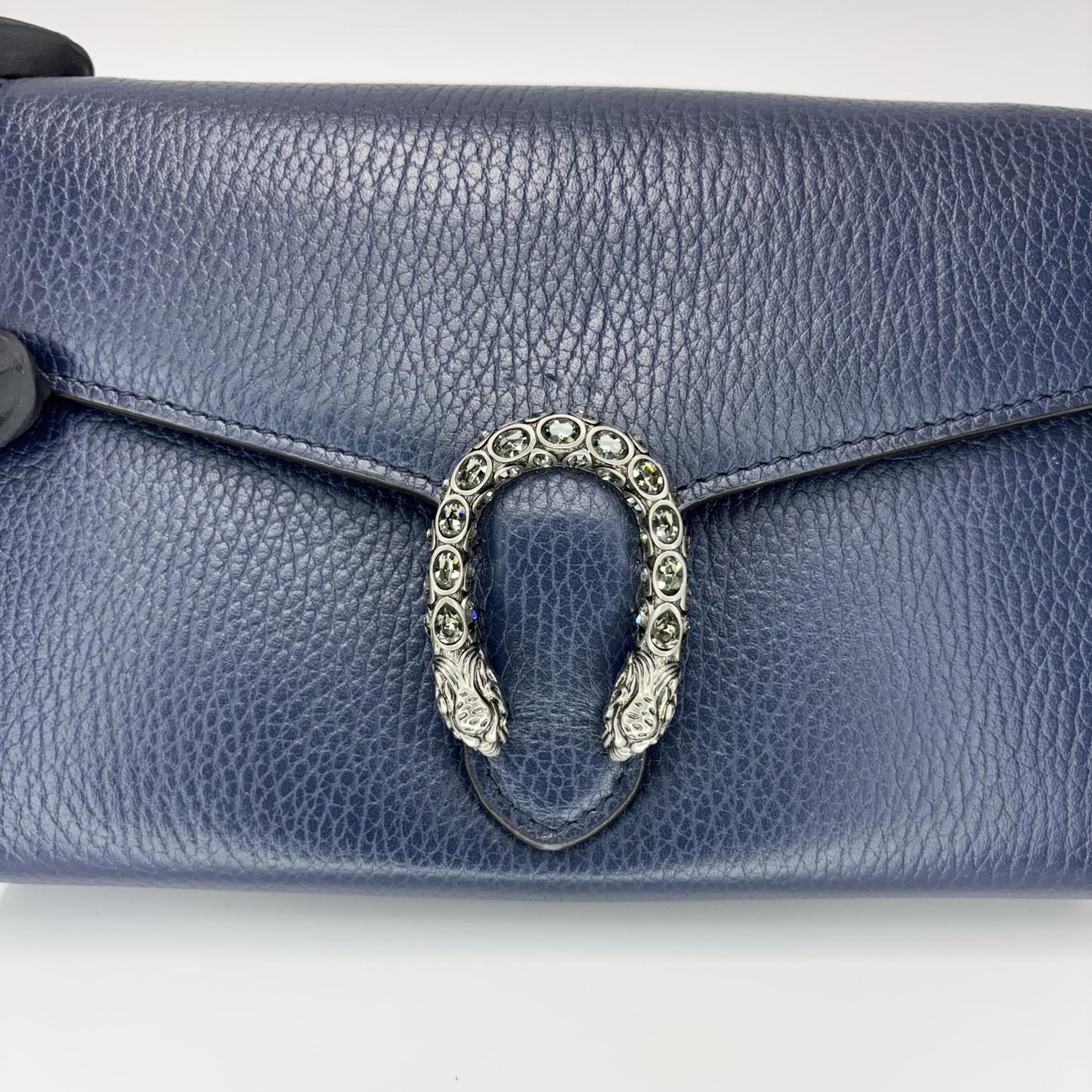 Gucci Dionysus Mini Leather Chain Bag Navy