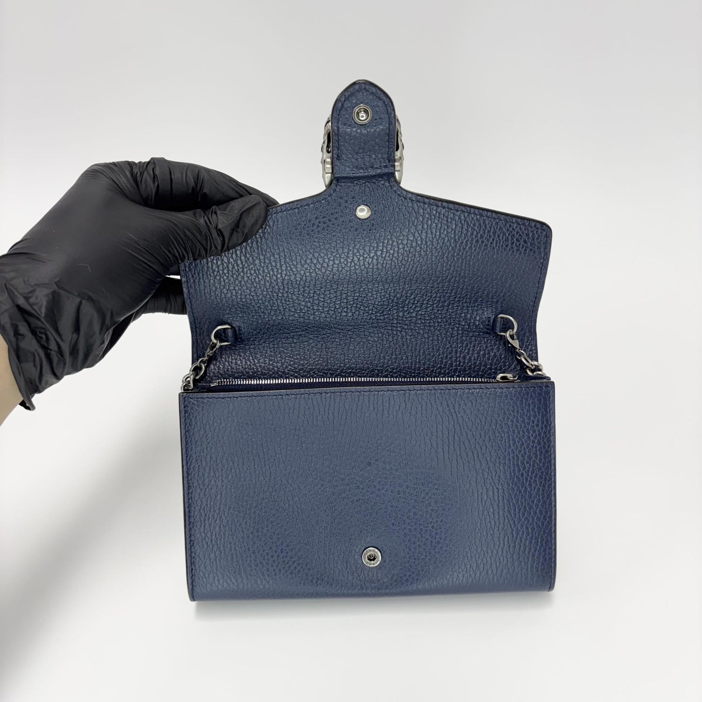 Gucci Dionysus Mini Leather Chain Bag Navy