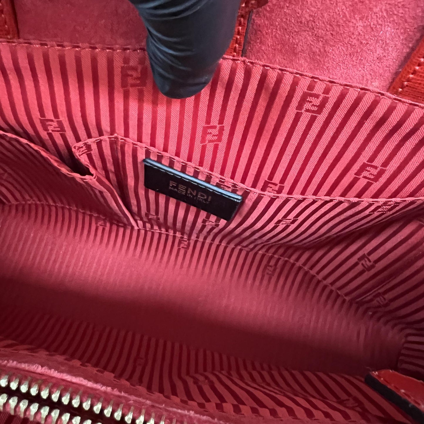 Fendi Medium 2 Jour Tote Bag Red
