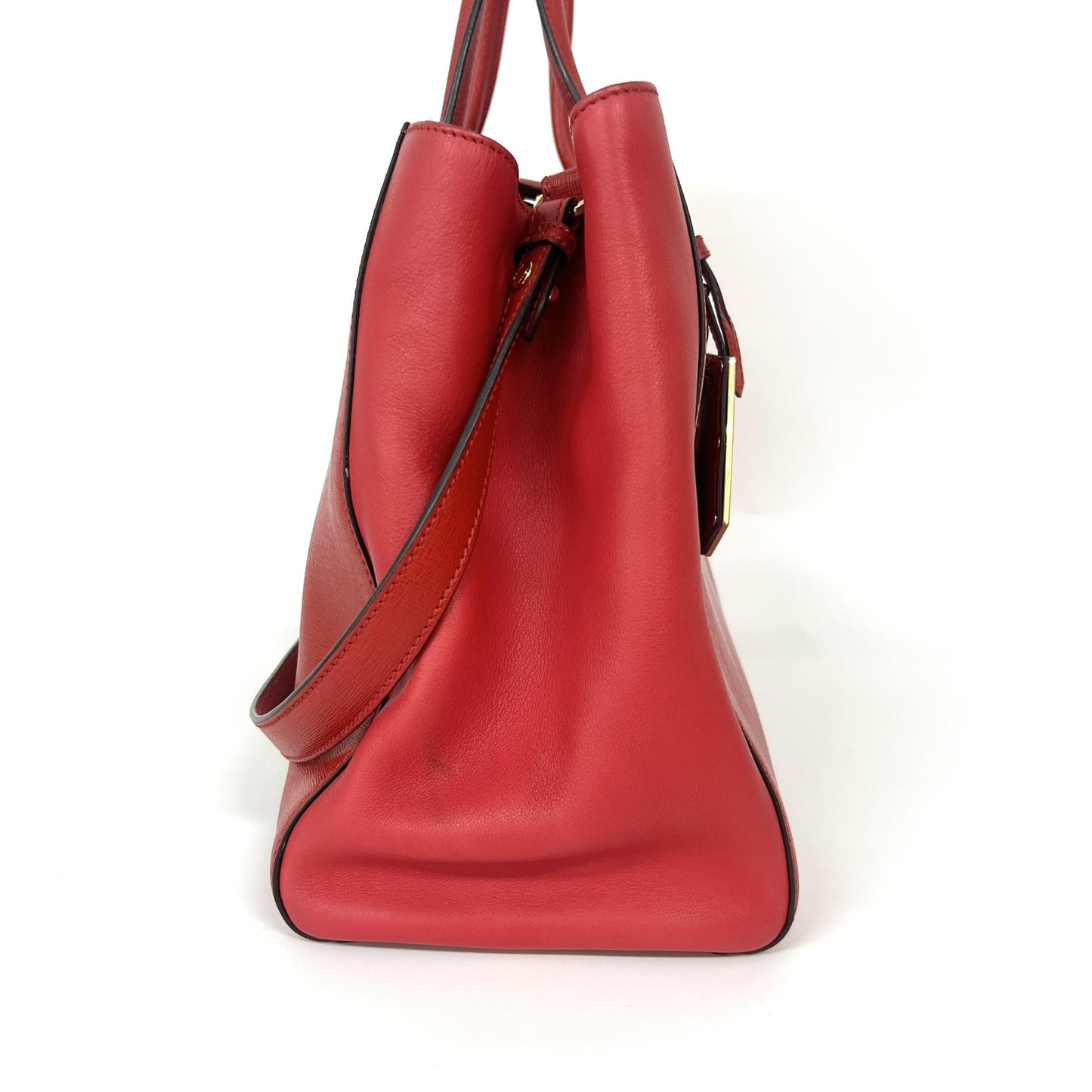 Fendi Medium 2 Jour Tote Bag Red