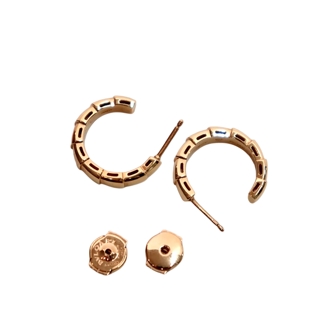 Bulgari 750 Pink Gold Serpenti Viper Earrings