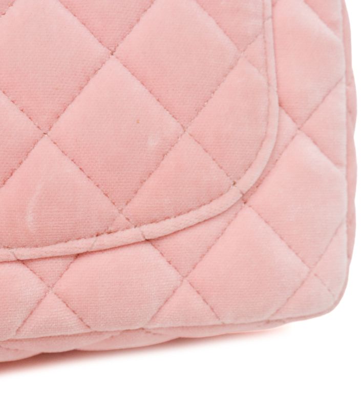 Chanel Season Mini Pink Velvet Shoulder Bag