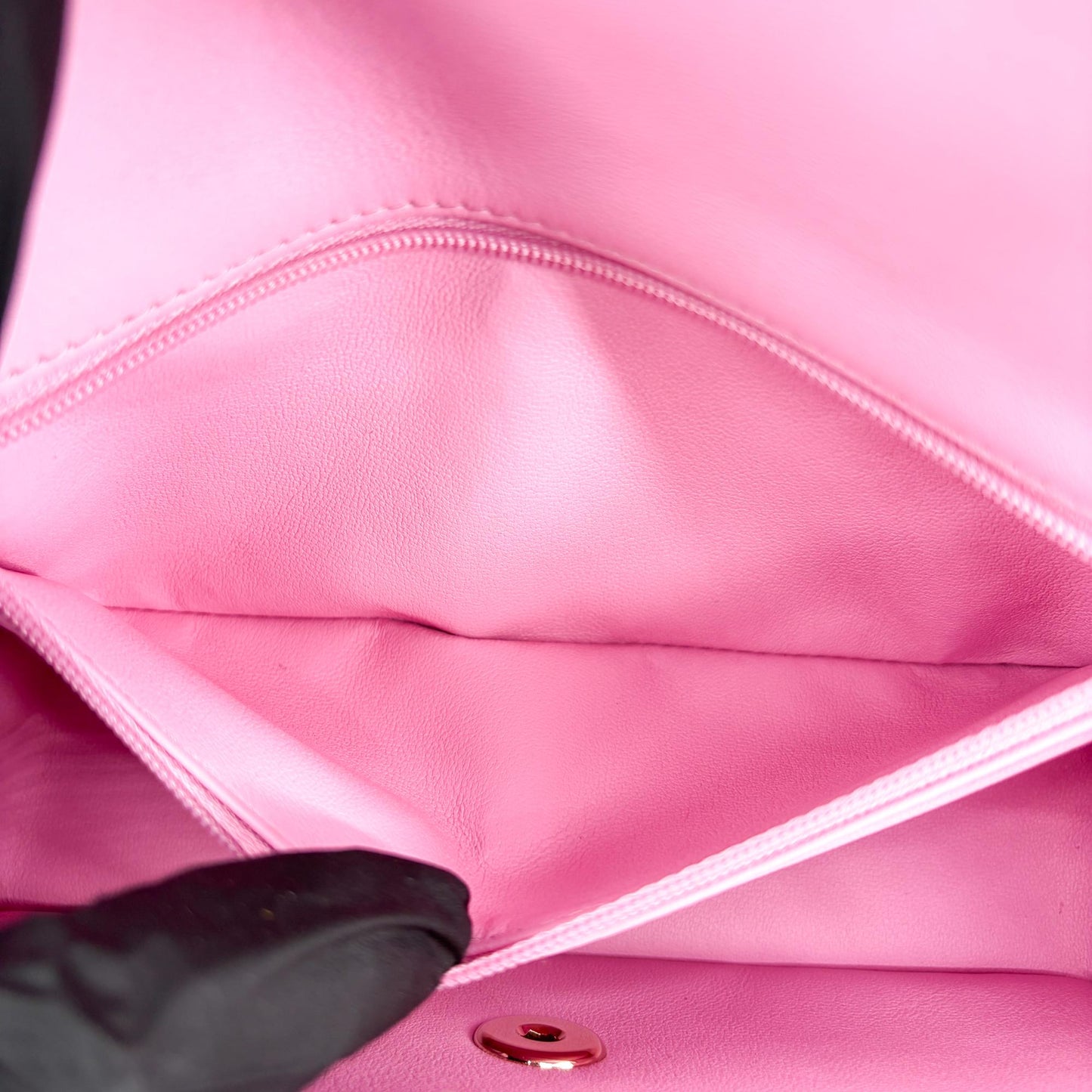 Chanel Lambskin Handle Mini Flap Bag Black and Pink Gold Hardware