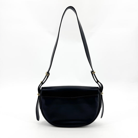 Prada Arche Leather Flap Shoulder Bag Black