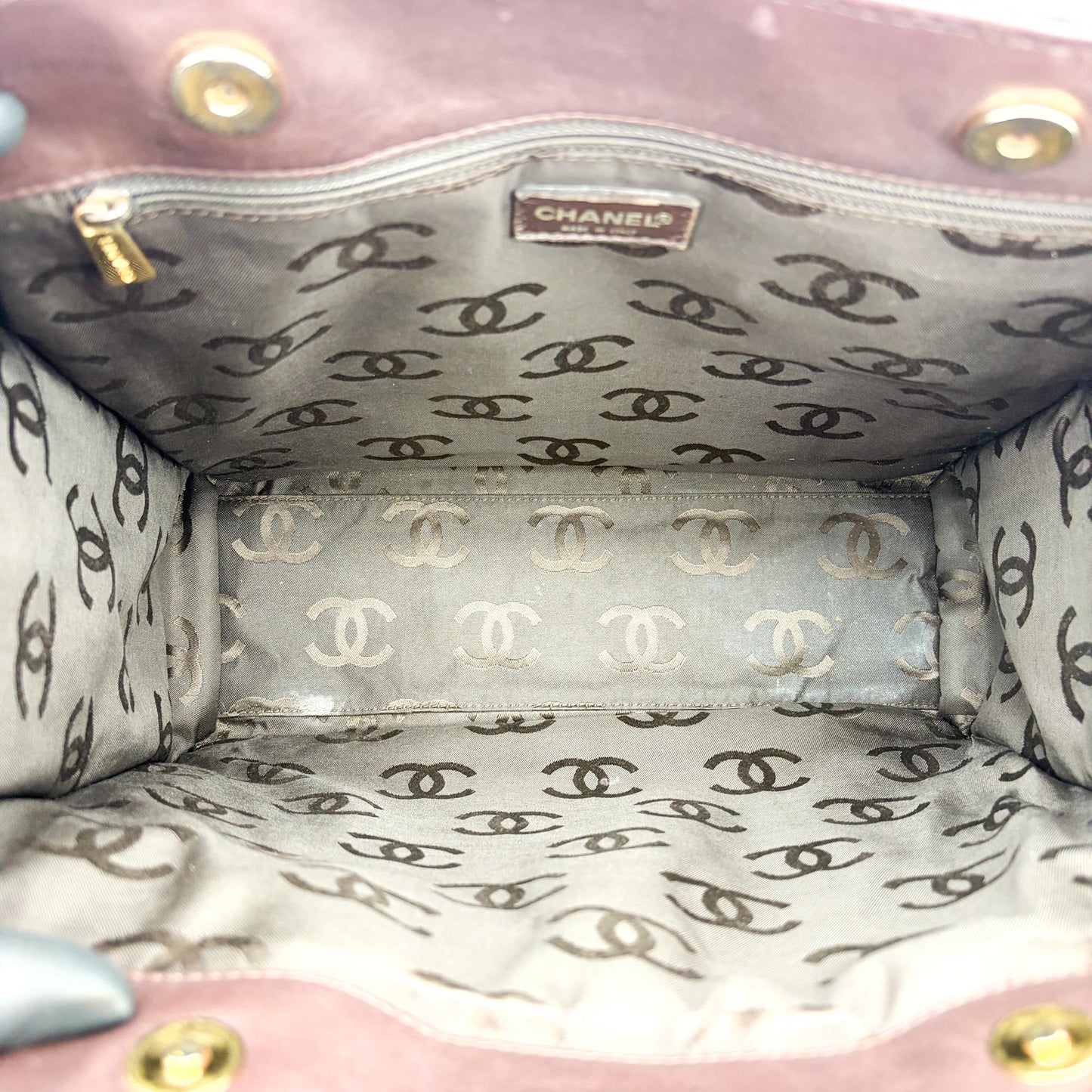 Chanel Chocolate Bar Chain Shoulder Bag Dark Brown Gold Hardware