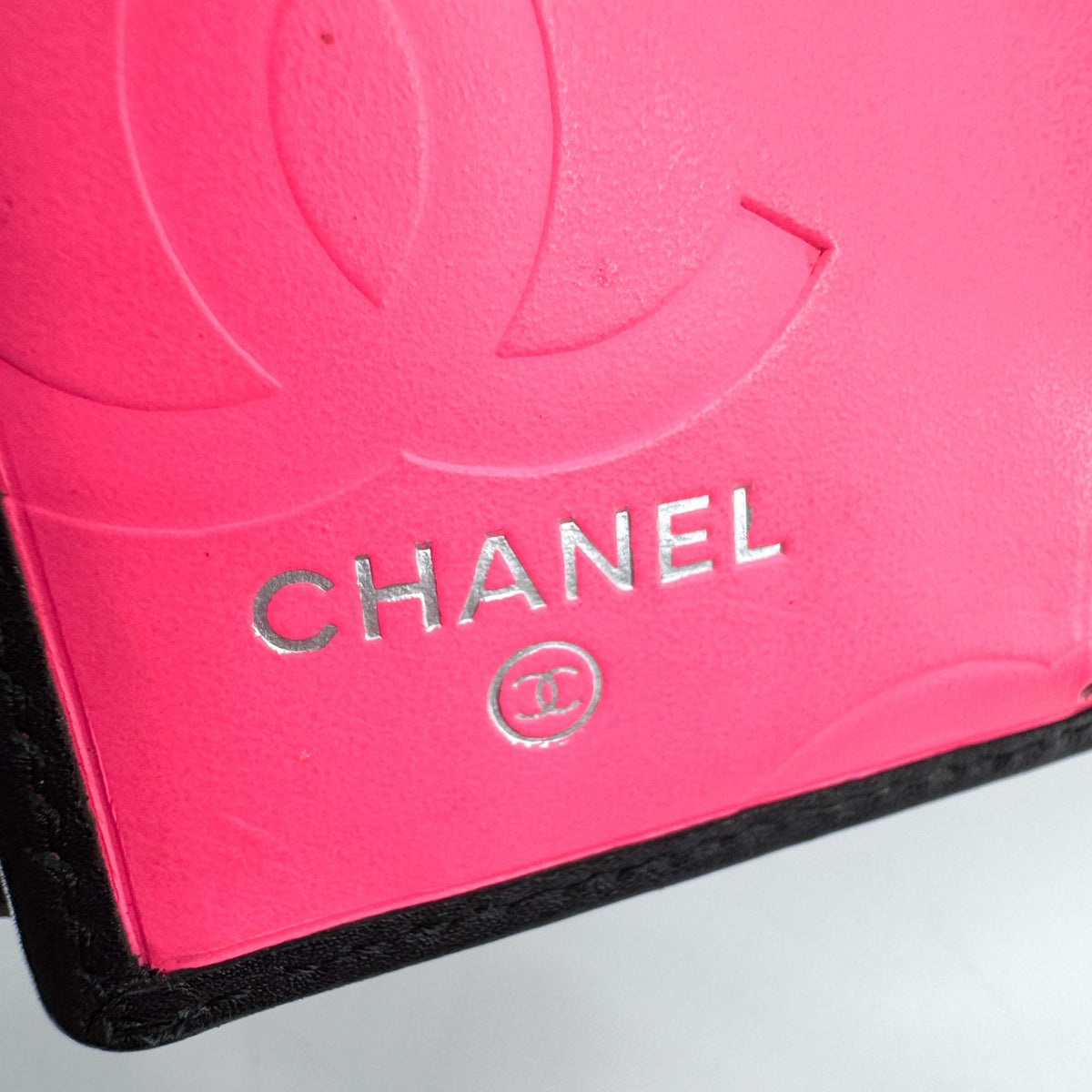 Chanel Cambon Line Triple Fold Wallet Black Patent