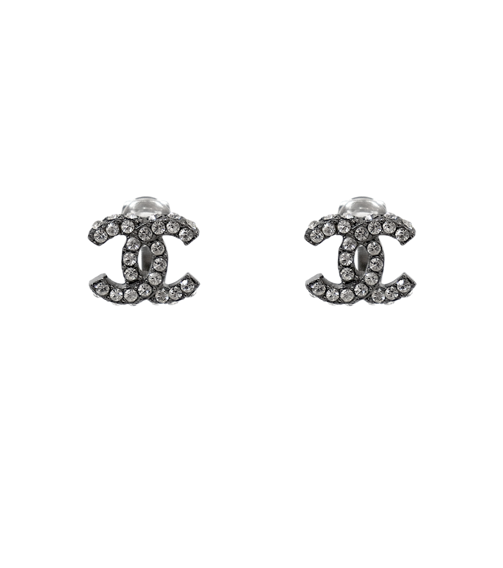 Chanel Cubic CC Silver Earrings