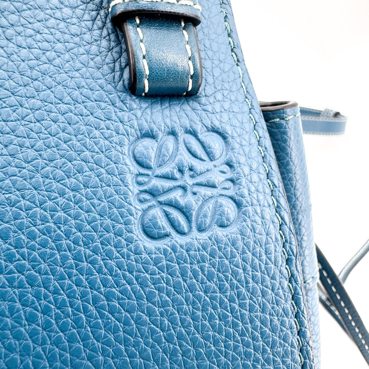 Loewe Mini Hamock Bag Pebble Calfskin Blue