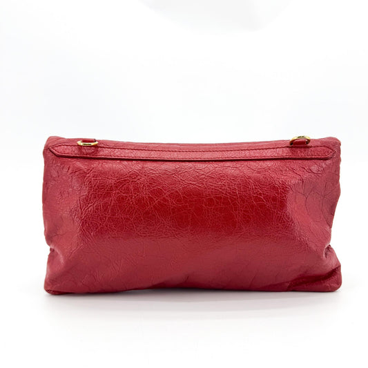 Balenciaga Giant 12 Gold Envelope Clutch Red