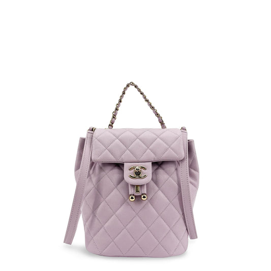 Chanel Dumas Backpack Small Caviar Lilac Gold Hardware